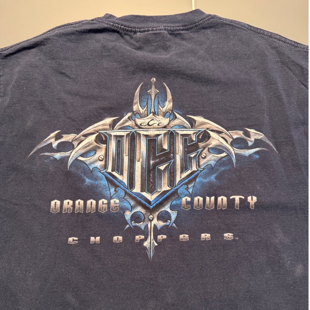 Orange County Choppers OCC Graphic T-Shirt Mens Large Navy Blue Short Sleeve